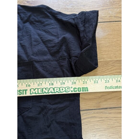 John‎ Mark Button Down Short Sleeve Womens Shirt Size Small Black City Classic - Picture 7 of 10